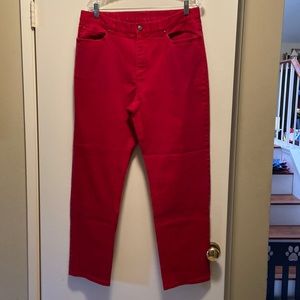 Lauren Jeans Co. by Ralph Lauren Red Modern Straight Ankle Jeans, sz16
New cond
